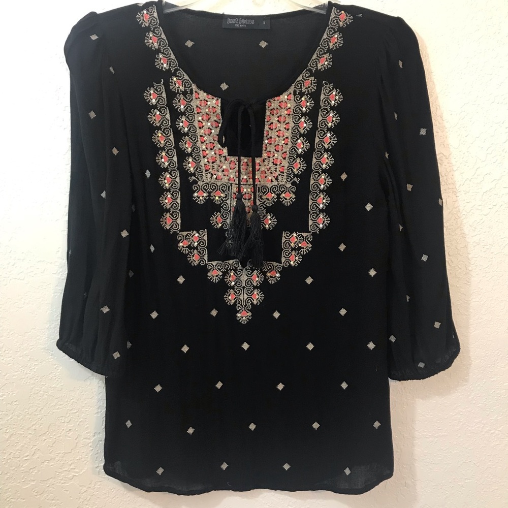 Just jeans sequined embroidery tunic size 8